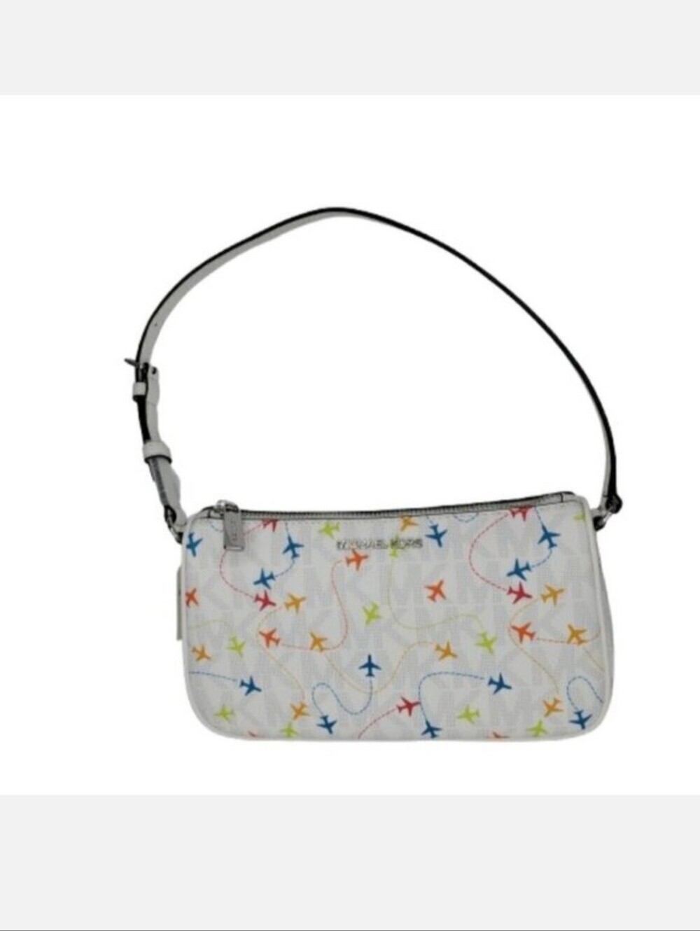 Michael Kors Jet Set Airplane Print Pouchette Crossbody Bag
